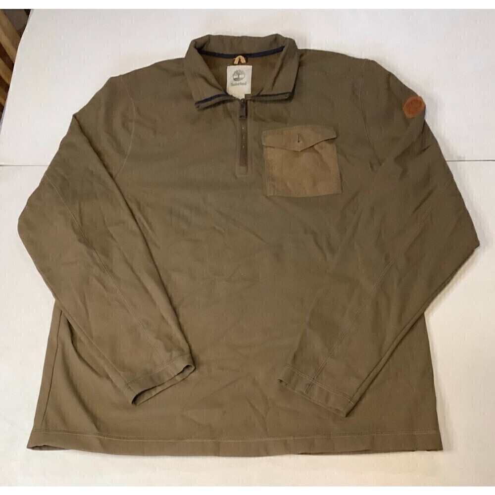 Men's Timberland Mount Garfield 1/4 Zip Pull-Over Softshell Jacket Size XL Brown